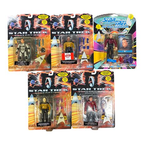 5 Playmates Star Trek Action Figures, In Original Blister Packs