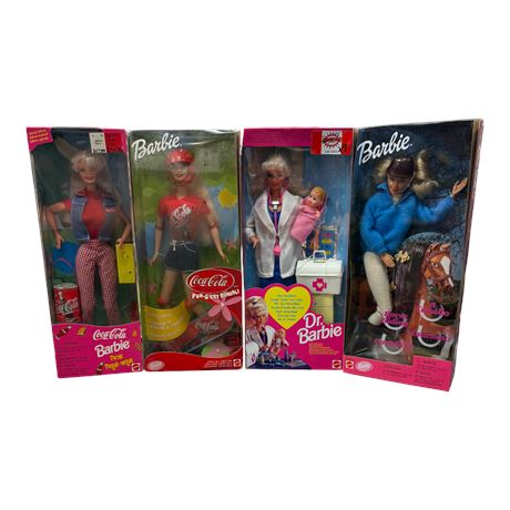 4 Vintage Mattel Barbies, In Original Boxes