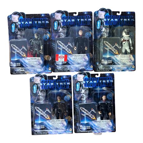 5 Playmates Star Trek Action Figures, In Original Blister Packs