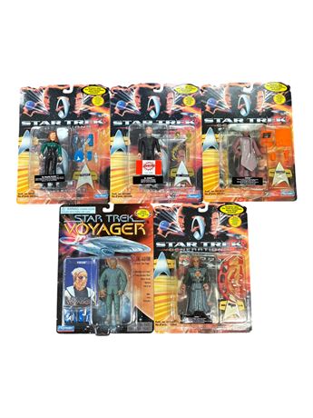 5 Playmates Star Trek Action Figures, In Original Blister Packs