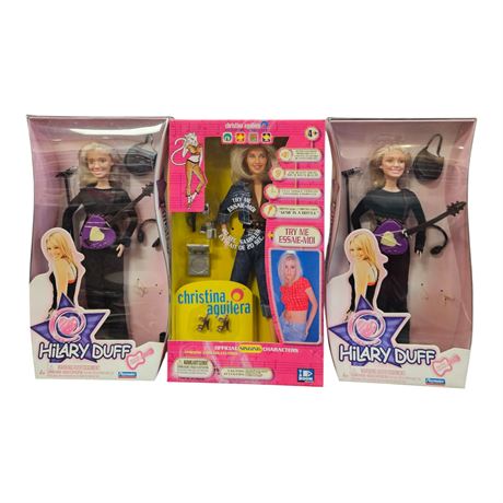 2 Playmates 2003 Hillary Duff Dolls & 1999 Yaboom Christina Aguilera Doll