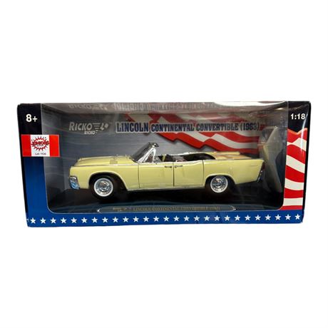 Ricko Ricko 1:18 Die Cast Metal Lincoln Continental Convertible 1963