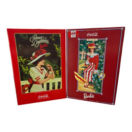 2 Vintage Mattel Coca Cola Barbies, In Original Boxes