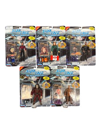 5 Playmates Star Trek Action Figures, In Original Blister Packs