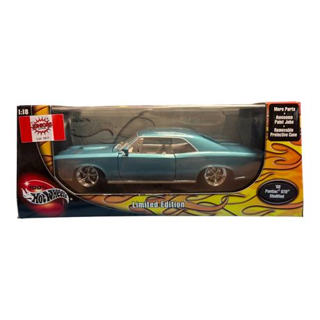 Hot Wheels 1:18 Die Cast Metal 66 Pontiac Gto Modified, In Original Box