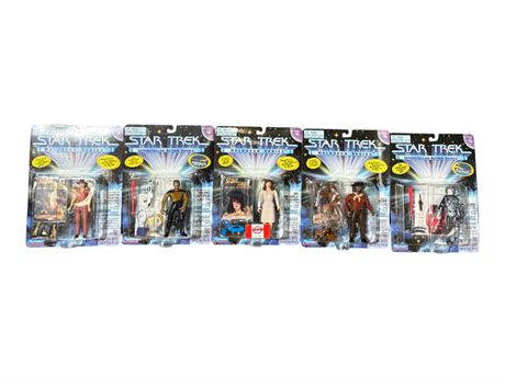 5 Playmates Star Trek Action Figures, In Original Blister Packs