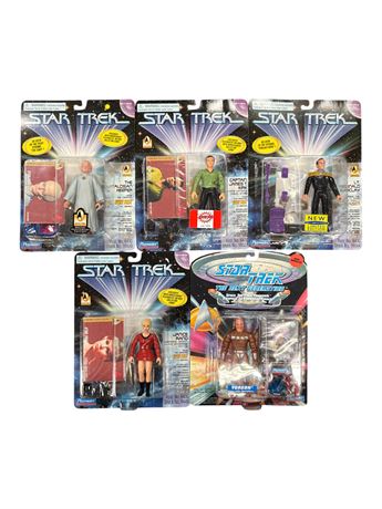 5 Playmates Star Trek Action Figures, In Original Blister Packs