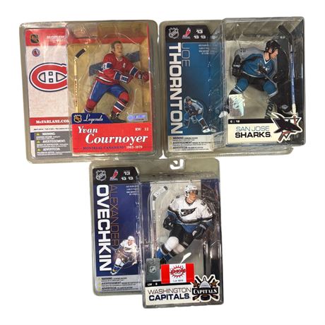 3 McFarlane Hockey Action Figures, In Original Blister Packs