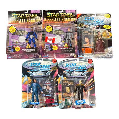 5 Playmates Star Trek Action Figures, In Original Blister Packs