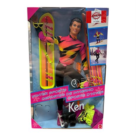 1994 Mattel Winter Sports Ken Barbie, In Original Box