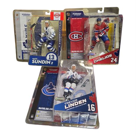 3 McFarlane Hockey Figures, In Original Blister Packs