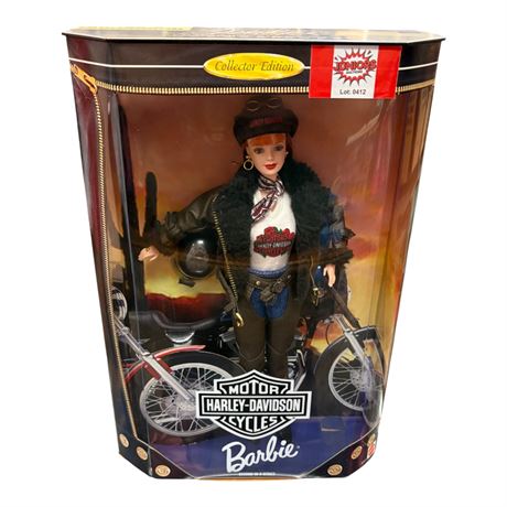 1998 Mattel Harley Davidson Motorcycles Redhead Barbie, In Original Box