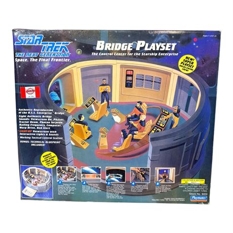 1993 Playmates Star Trek The Next Generation Bridge Playset, In Original Box
