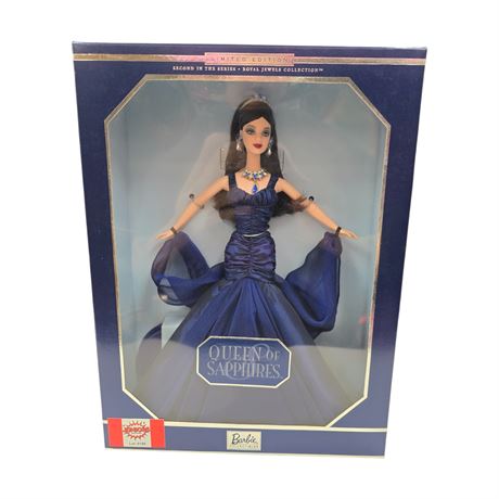 2000 Mattel Queen  Of Sapphires Barbies, In Original Box
