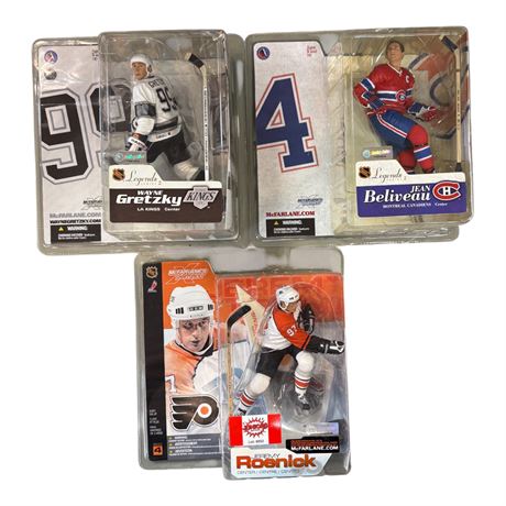 3 McFarlane Hockey Action Figures, In Original Blister Packs