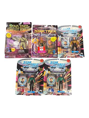 5 Playmates Star Trek Action Figures, In Original Blister Packs