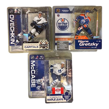 3 McFarlane Hockey Action Figures, In Original Blister Packs