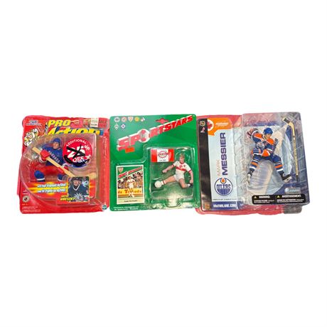 3 Vintage Sports Action Figures, In Original Blister Packs