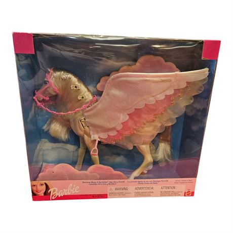 2000 Mattel Barbie Rainbow Horse And Sprinkles Her Fairy Friend, In Original Box