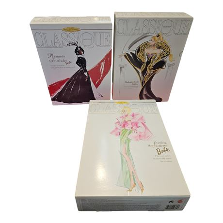3 Vintage Mattel Classique Barbies, In Original Boxes