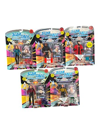 5 Playmates Star Trek Action Figures, In Original Blister Packs