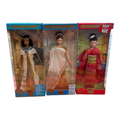 3 Vintage Mattel Dolls Of The World Barbies, In Original Boxes