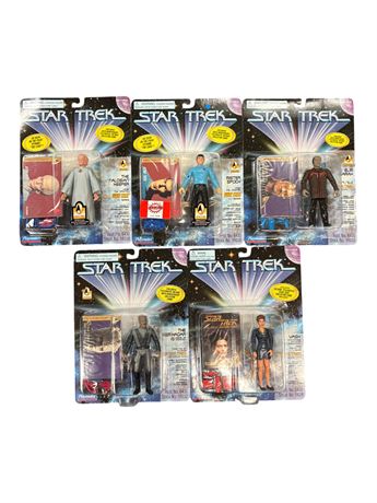 5 Playmates Star Trek Action Figures, In Original Blister Packs