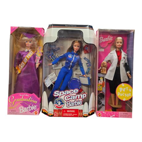 3 Vintage Mattel Barbies, In Original Boxes