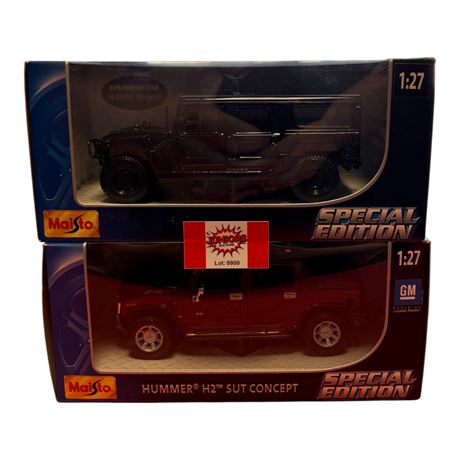 2 Maisto 1:27 Special Edition Die Cast Metal Hummers, In Original Boxes