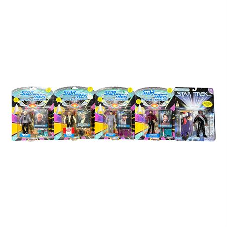 5 Playmates Star Trek Action Figures, In Original Blister Packs