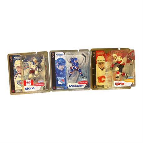 3 McFarlane Hockey Action Figures, In Original Blister Packs