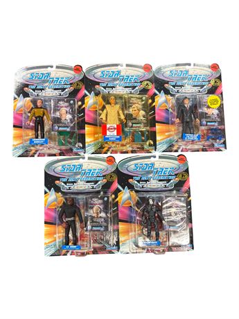 5 Playmates Star Trek Action Figures, In Original Blister Packs
