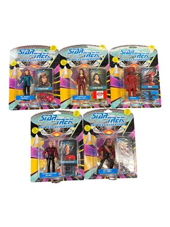 5 Playmates Star Trek Action Figures, In Original Blister Packs