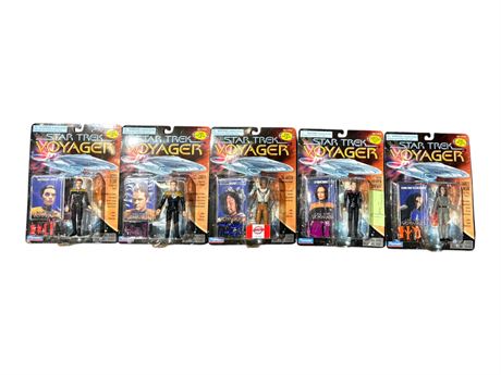 5 Playmates Star Trek Action Figures, In Original Blister Packs