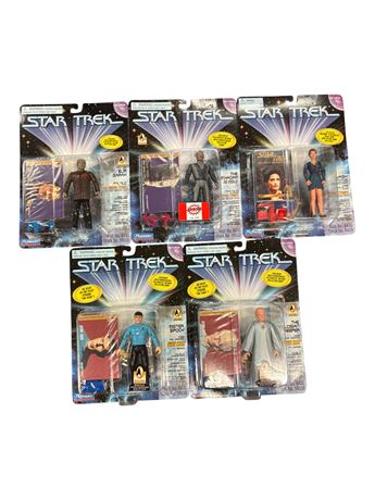 5 Playmates Star Trek Action Figures, In Original Blister Packs