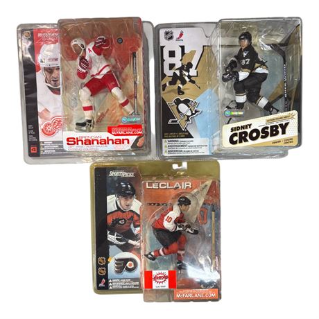 3 McFarlane Hockey Action Figures, In Original Blister Packs