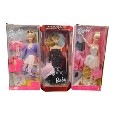 3 Vintage Mattel Barbies, In Original Boxes