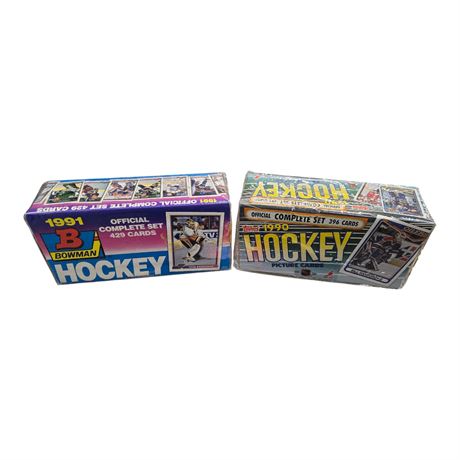 2 Sealed Hockey Complete Set Boxes, Topps 1990, Bowmen 1991