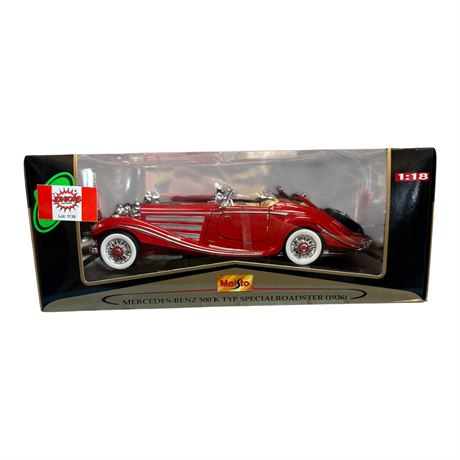 Maisto 1:18 Die Cast Metal Mercedes Benz 500K Typ Special Roadster 1936
