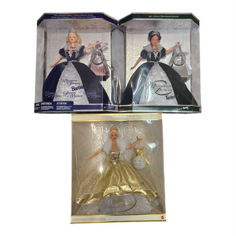3 Vintage Mattel Holiday Barbies, In Original Boxes