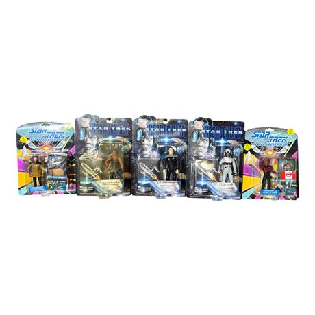 5 Playmates Star Trek Action Figures, In Original Blister Packs