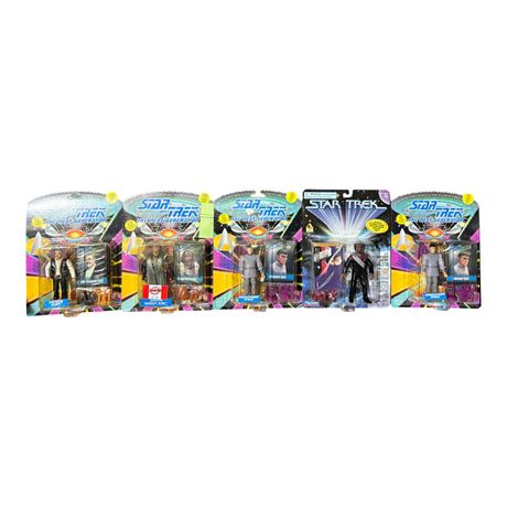 5 Playmates Star Trek Action Figures, In Original Blister Packs