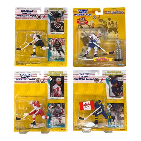4 Kenner 1993 Starting Line Up Hockey Figures, In Original Blister Packs