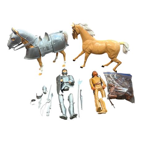 Vintage Marx Tonto & Knight With Accessories And Horse