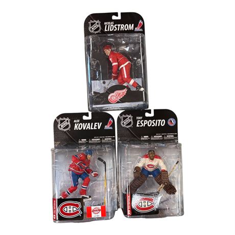 3 McFarlane Hockey Action Figures, In Original Blister Packs