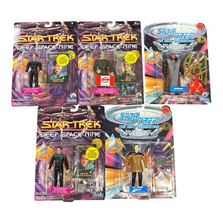 5 Playmates Star Trek Action Figures, In Original Blister Packs