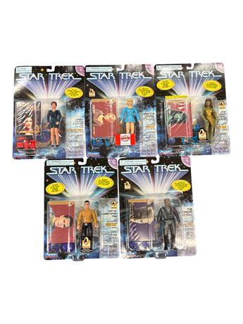 5 Playmates Star Trek Action Figures, In Original Blister Packs
