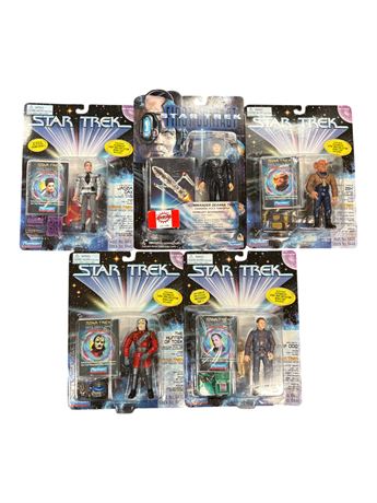 5 Playmates Star Trek Action Figures, In Original Blister Packs