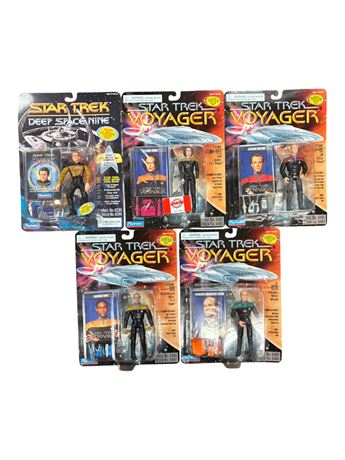 5 Playmates Star Trek Action Figures, In Original Blister Packs