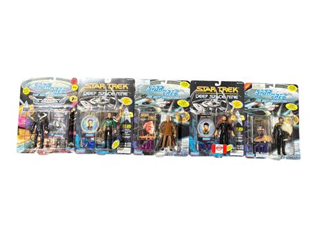 5 Playmates Star Trek Action Figures, In Original Blister Packs
